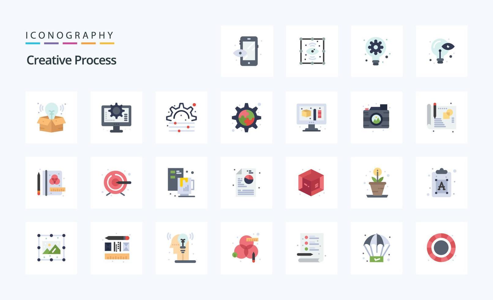 25 Creative Process Flat color icon pack vector