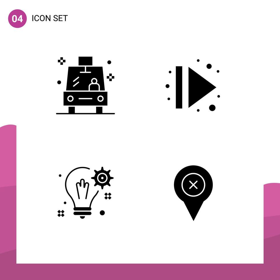 Stock Vector Icon Pack of 4 Line Signs and Symbols for shuttle idea school multimedia gear Editable Vector Design Elements