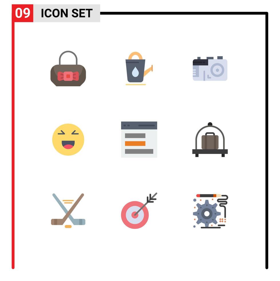 9 Universal Flat Colors Set for Web and Mobile Applications user contact design communication smile Editable Vector Design Elements