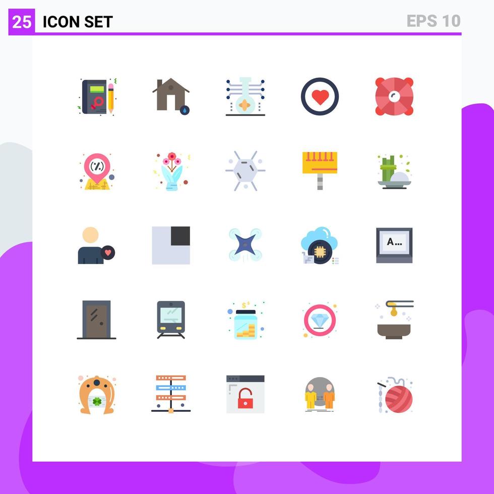 25 Universal Flat Colors Set for Web and Mobile Applications user like house interface science Editable Vector Design Elements
