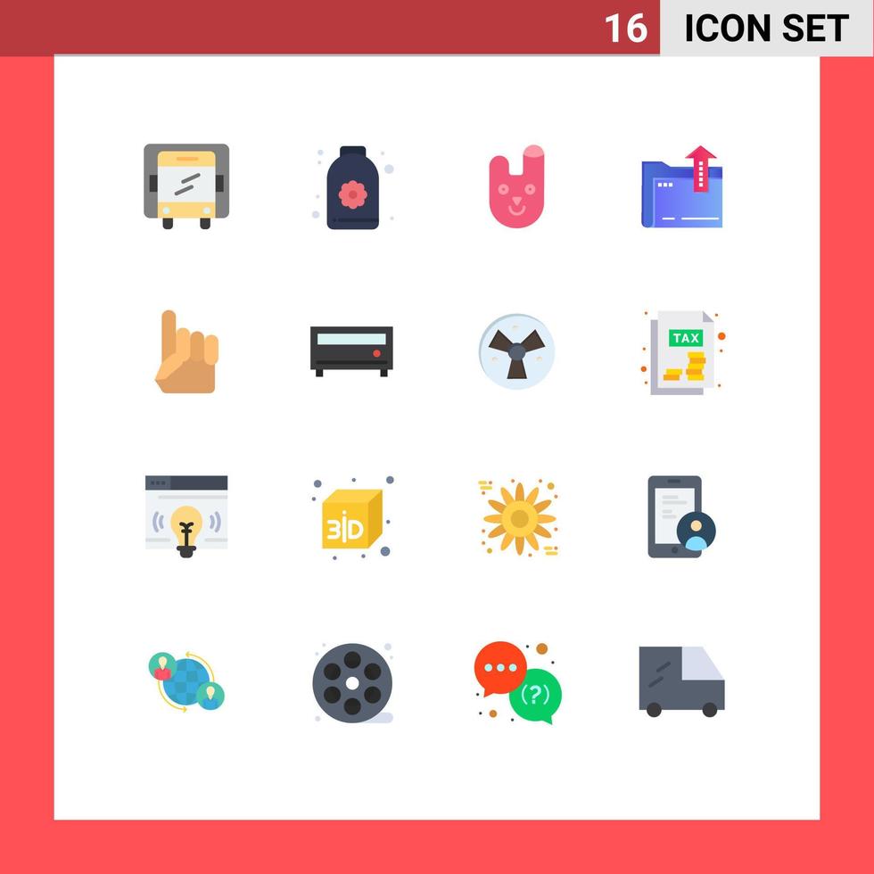 Universal Icon Symbols Group of 16 Modern Flat Colors of usa foam hand bunny storage dacoment Editable Pack of Creative Vector Design Elements