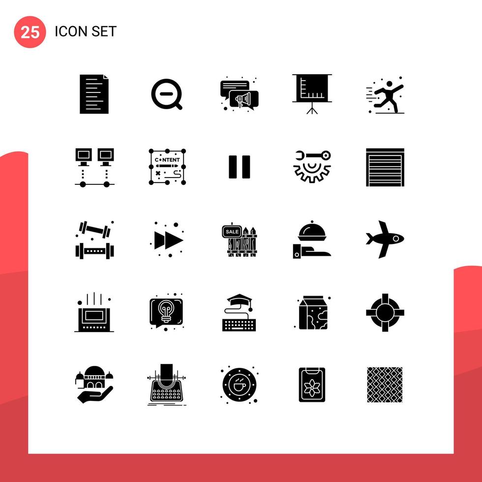 User Interface Pack of 25 Basic Solid Glyphs of computers play speaker hobby education Editable Vector Design Elements