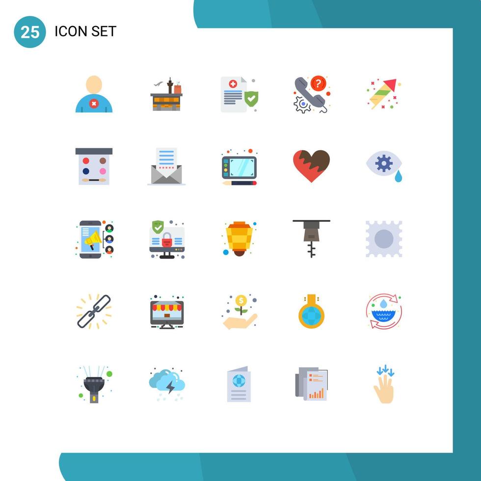 Set of 25 Modern UI Icons Symbols Signs for celebration phone transportation help customer Editable Vector Design Elements