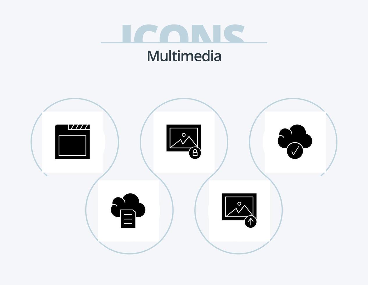 Multimedia Glyph Icon Pack 5 Icon Design. . . tabs. data. cloud vector