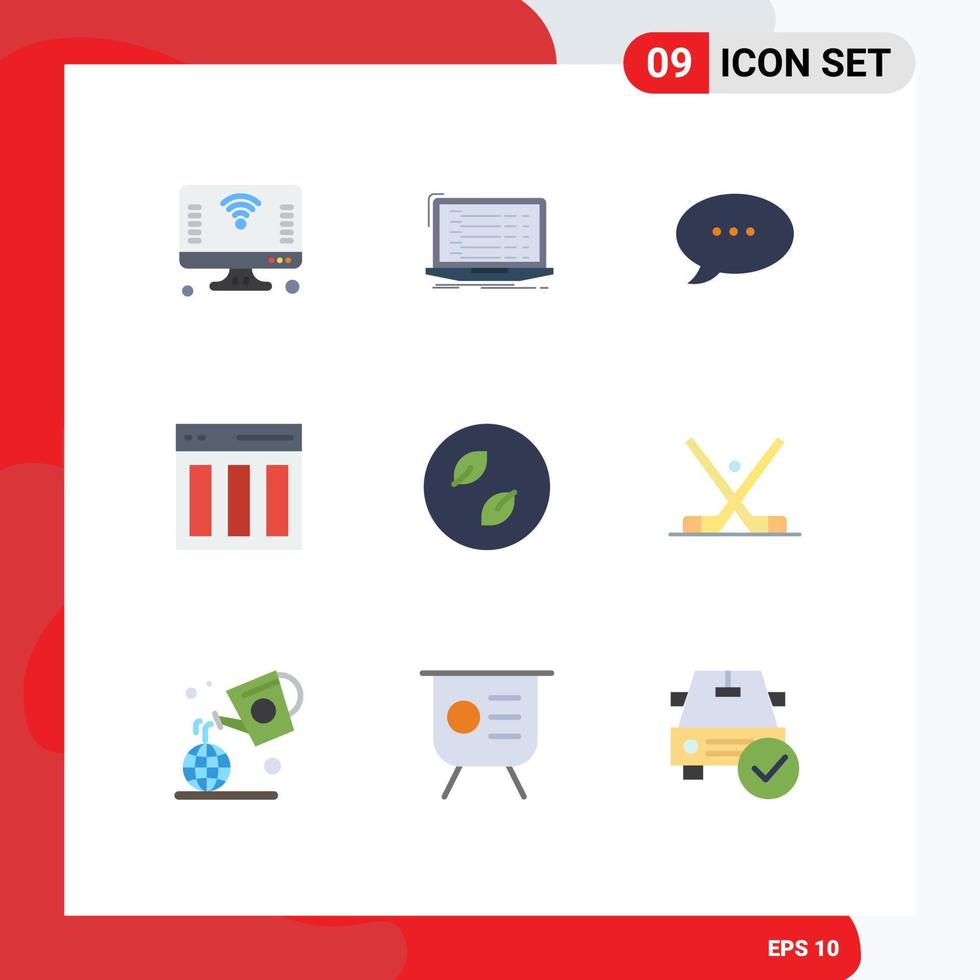 Universal Icon Symbols Group of 9 Modern Flat Colors of user content developer communication comment Editable Vector Design Elements