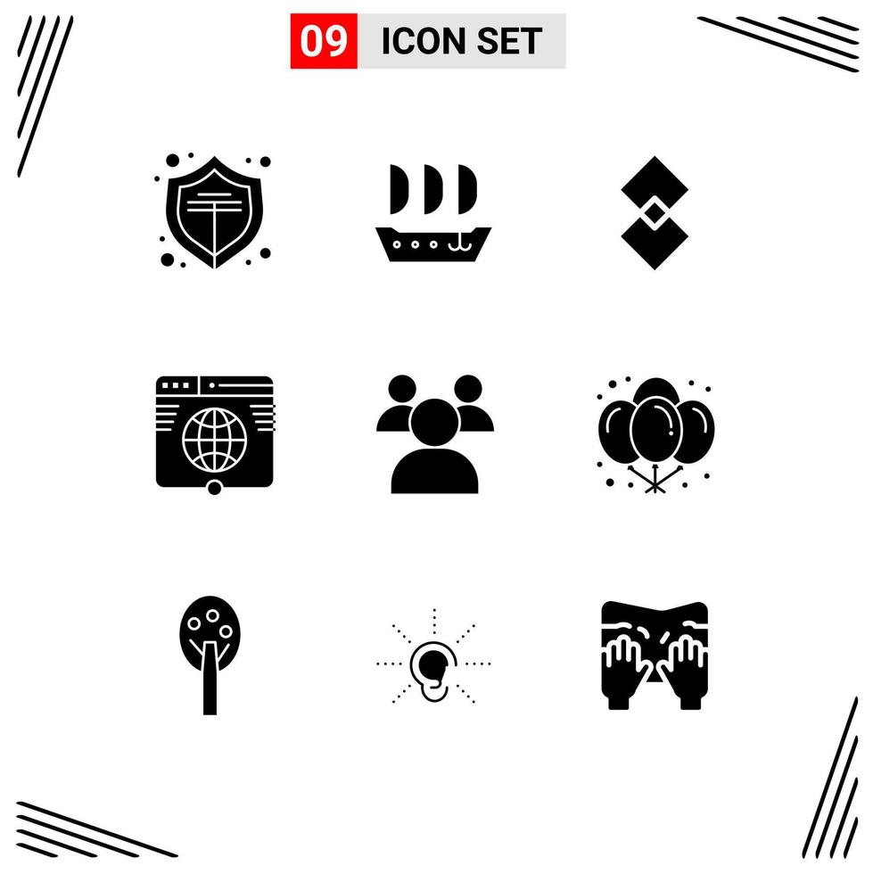 Pack of 9 creative Solid Glyphs of teachers education crypto website link Editable Vector Design Elements