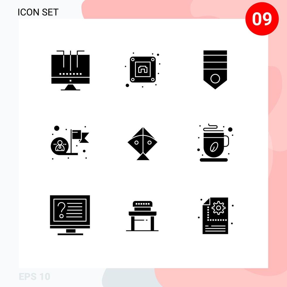 9 Creative Icons Modern Signs and Symbols of target goal army employee soldier Editable Vector Design Elements