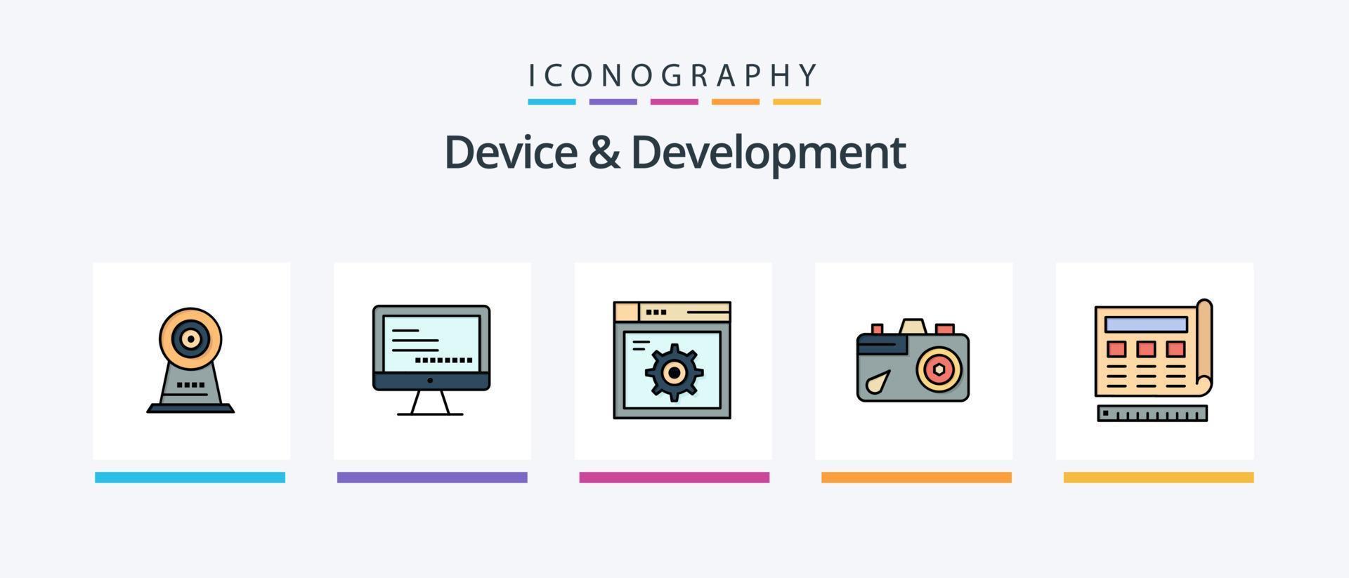 Device And Development Line Filled 5 Icon Pack Including user. hotel. key. security. camera. Creative Icons Design vector