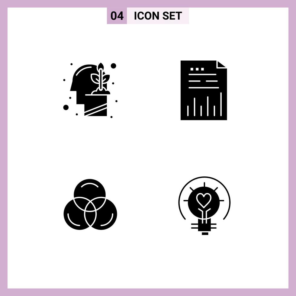 Group of Modern Solid Glyphs Set for human rgb growth document web Editable Vector Design Elements