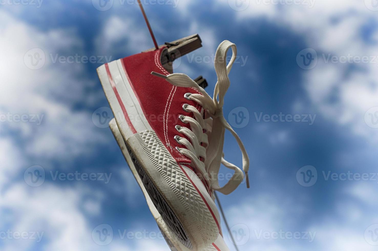 pair of red sneakers photo