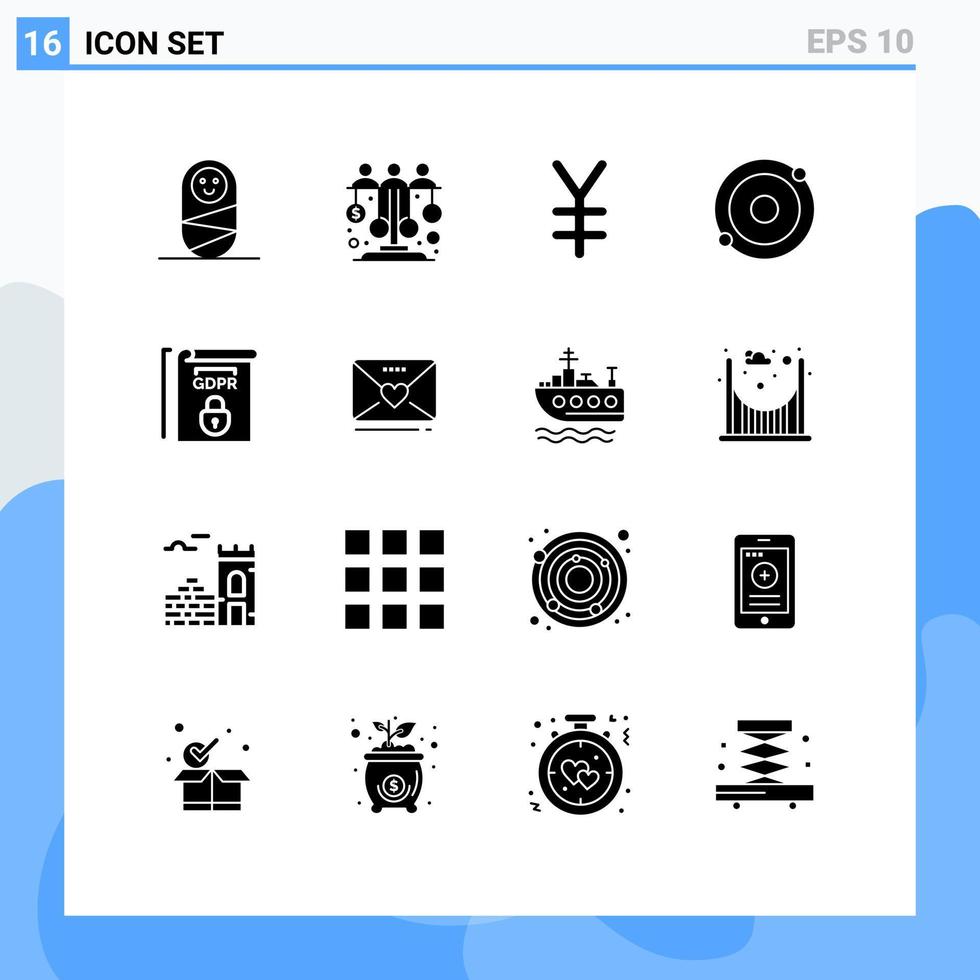 16 Creative Icons Modern Signs and Symbols of sms rules finance law structure Editable Vector Design Elements