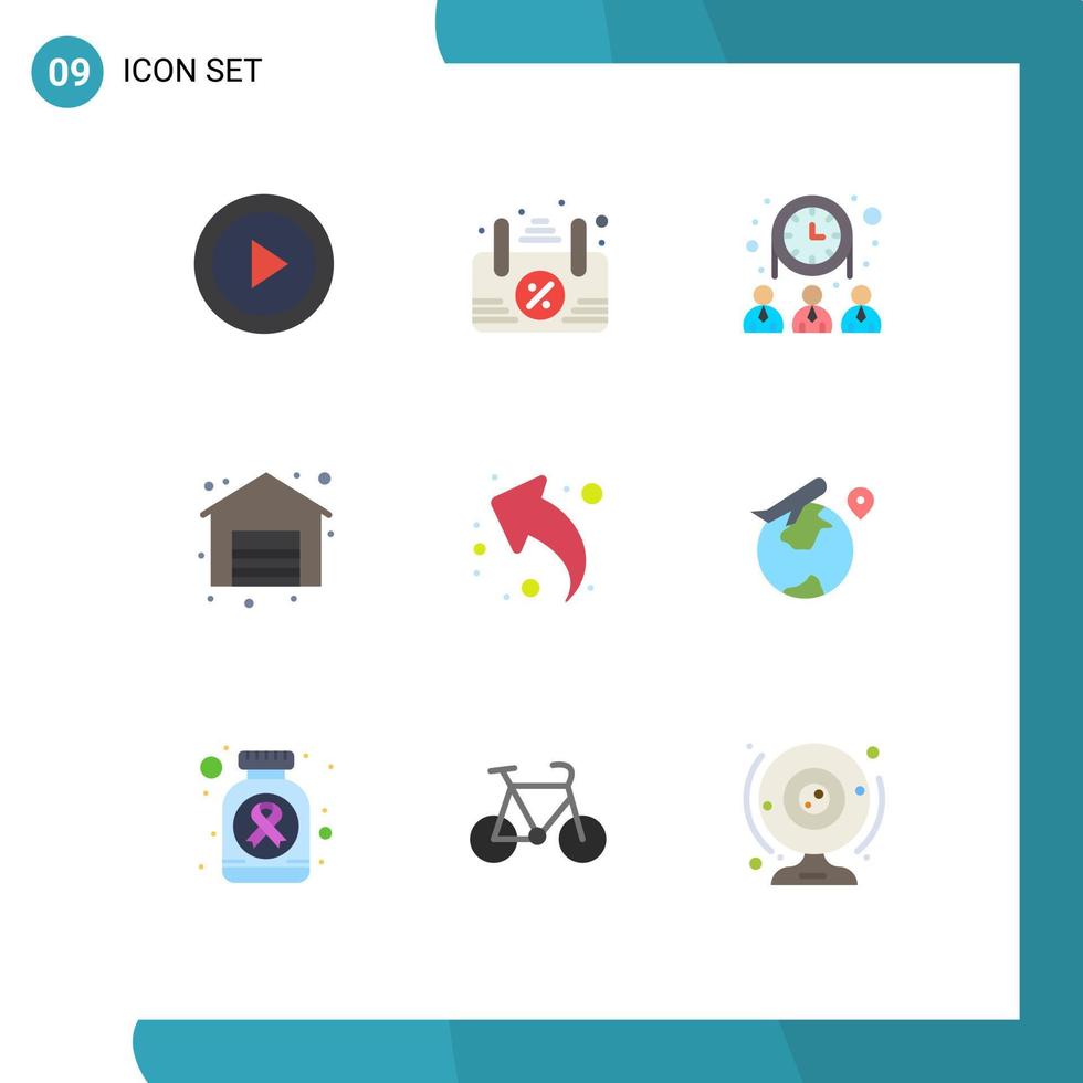 9 iconos creativos signos y símbolos modernos de la tienda de venta de grupos de flecha hacia arriba elementos de diseño vectorial editables vector