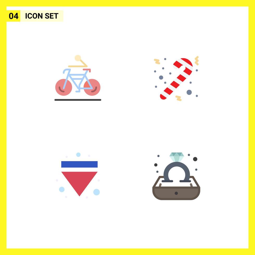conjunto de 4 iconos de ui modernos símbolos signos para actividad expulsar ciclismo bastón abajo elementos de diseño vectorial editables vector