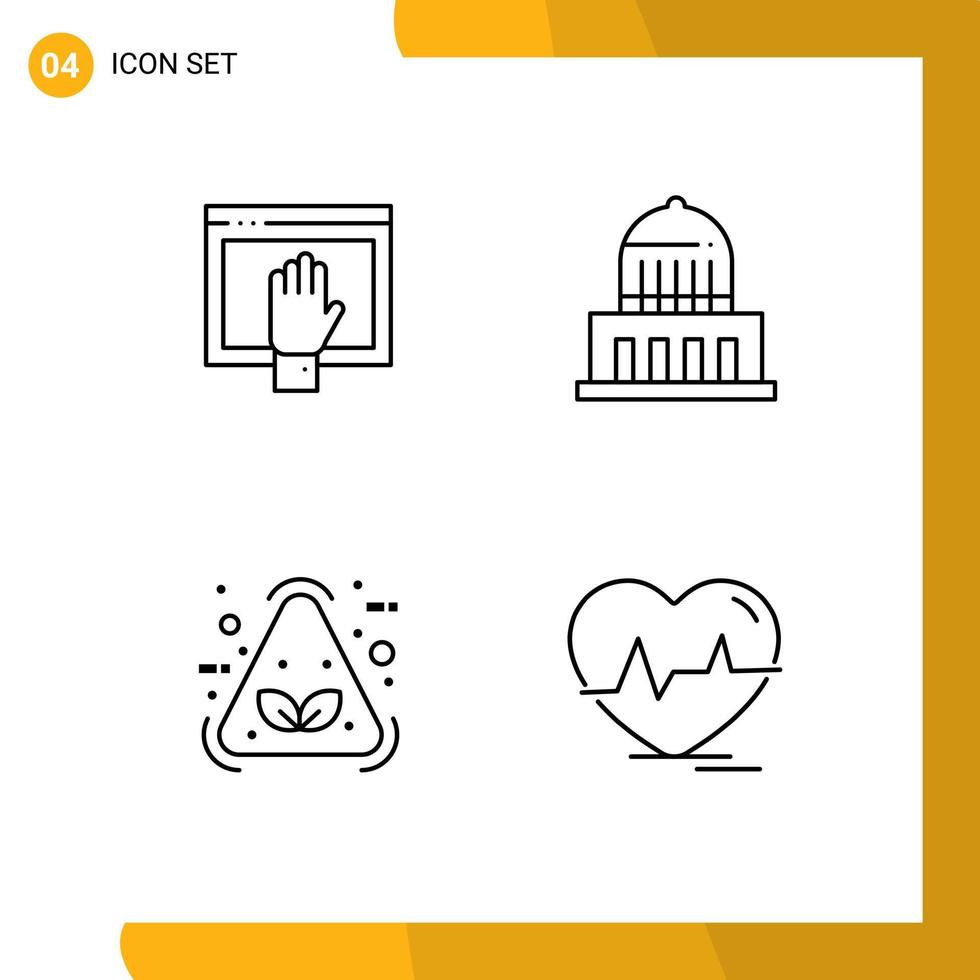 Stock Vector Icon Pack of 4 Line Signs and Symbols for access eco internet city item Editable Vector Design Elements