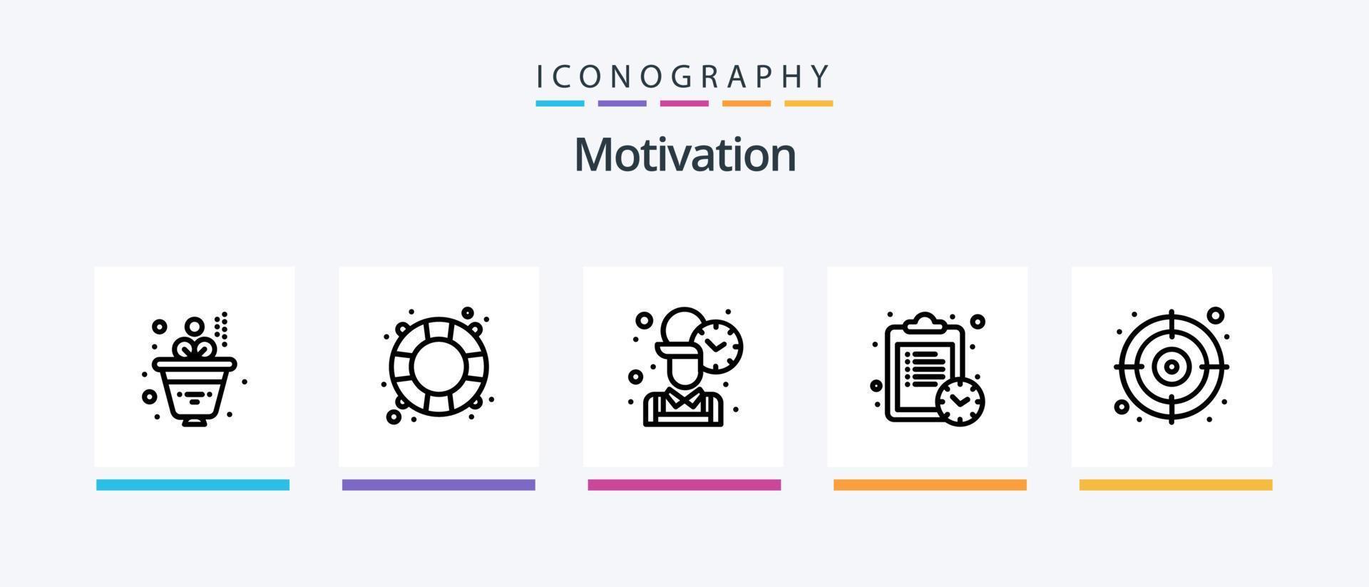 Motivation Line 5 Icon Pack Including heart. bright. stairs. shield motivation. access. Creative Icons Design vector
