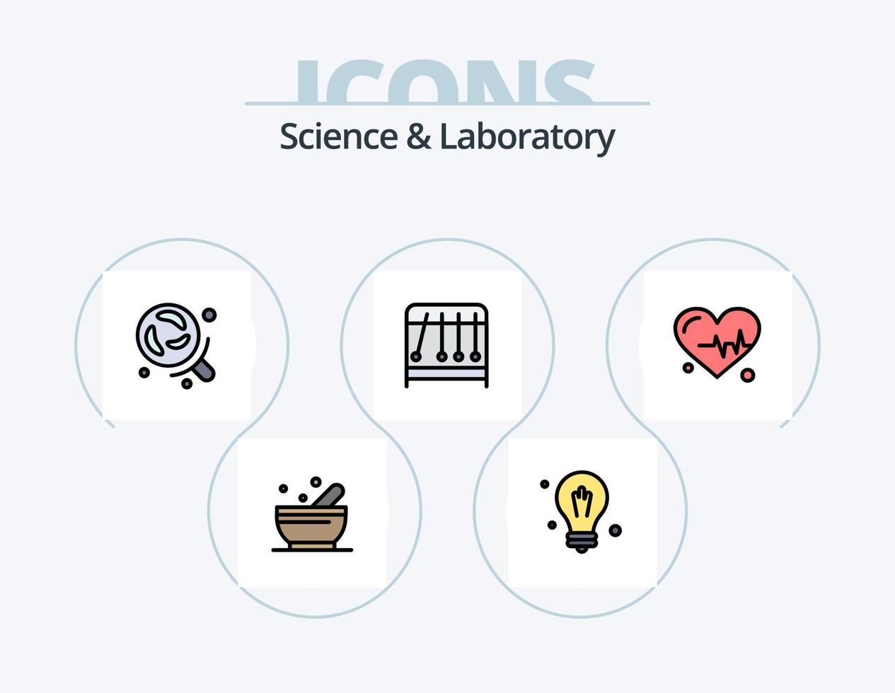 Science Line Filled Icon Pack 5 Icon Design. physic. science. combustible. pipette. science vector