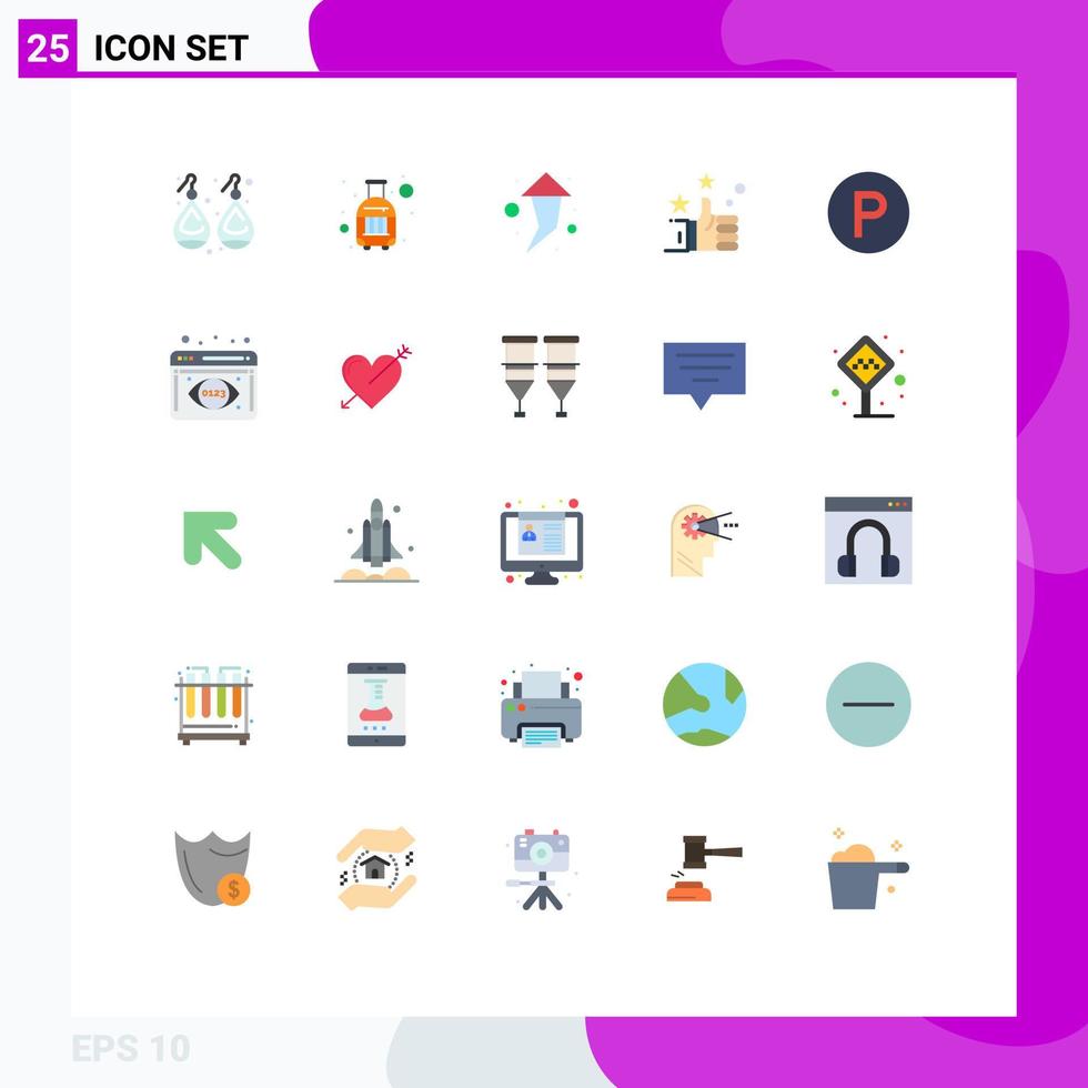 25 iconos creativos signos y símbolos modernos de análisis monitoreo camping flecha transporte elementos de diseño vectorial editables a mano vector