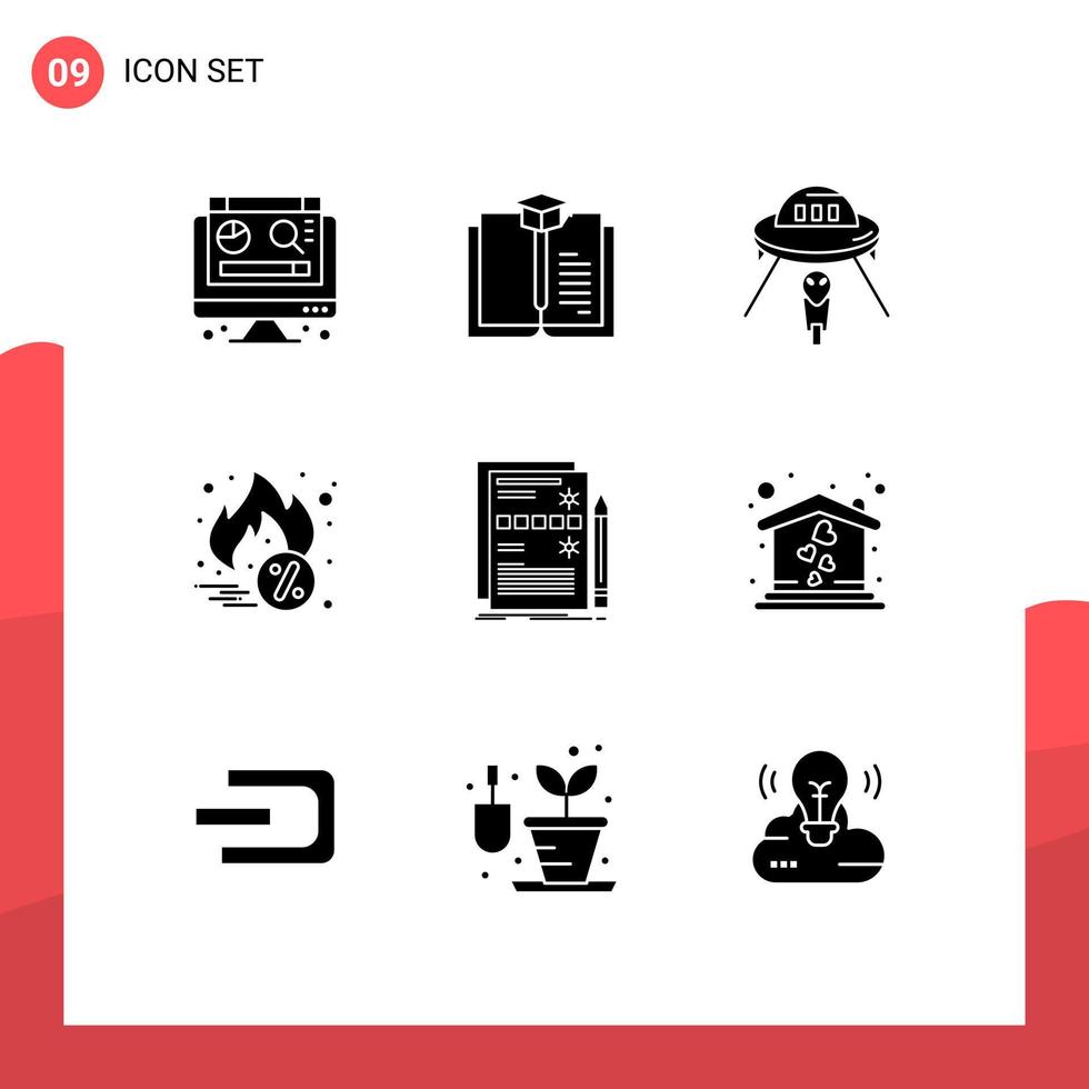 Set of 9 Modern UI Icons Symbols Signs for hardware data ufo component cyber monday Editable Vector Design Elements