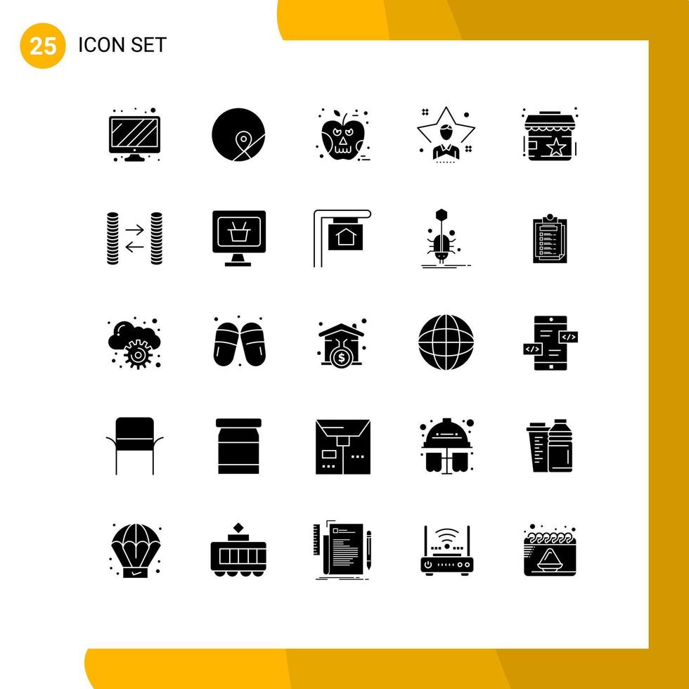 Stock Vector Icon Pack of 25 Line Signs and Symbols for reviews man halloween student star Editable Vector Design Elements