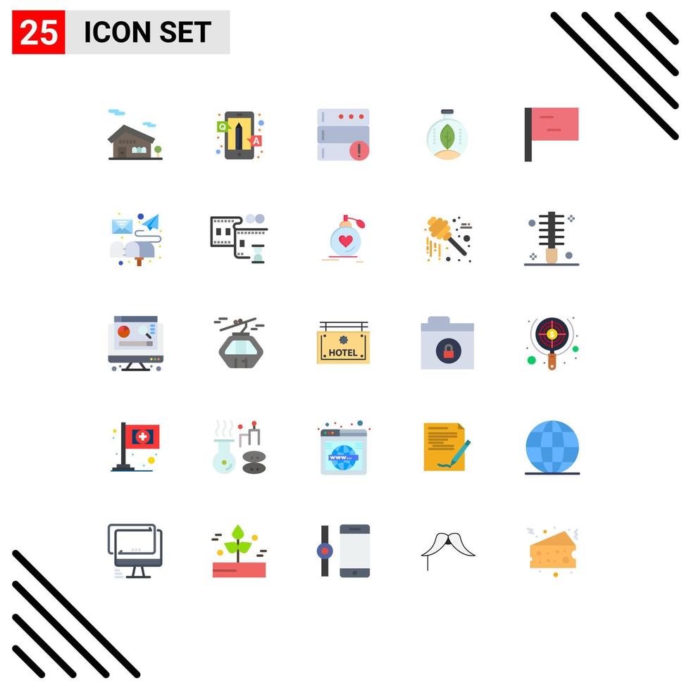 25 Flat Color concept for Websites Mobile and Apps box flag alert power innovation Editable Vector Design Elements