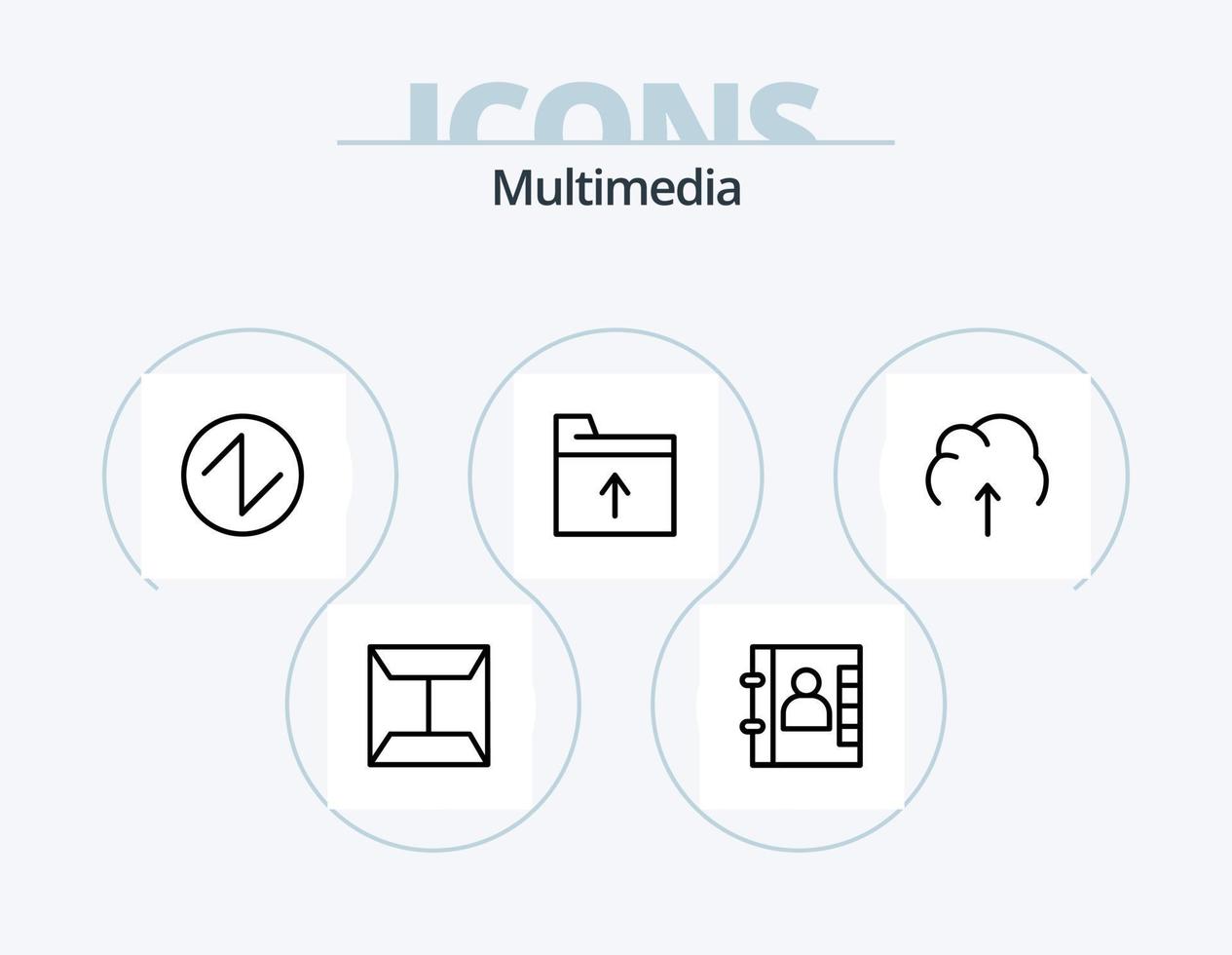 paquete de iconos de línea multimedia 5 diseño de iconos. . cajón. vector