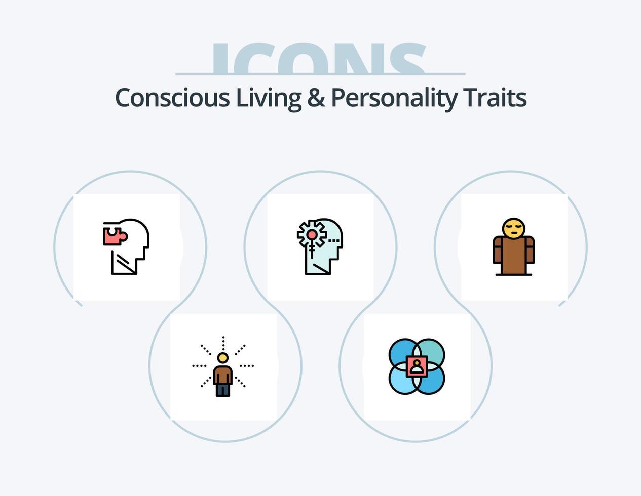 Concious Living And Personality Traits Line Filled Icon Pack 5 Icon Design. hat. profile. feelings. human. learning vector