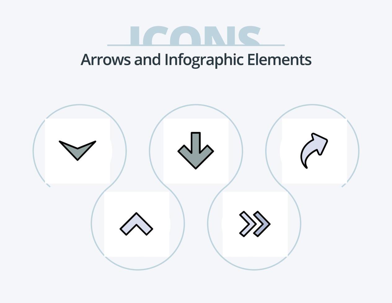 Arrow Line Filled Icon Pack 5 Icon Design. . right. last. arrows. next vector