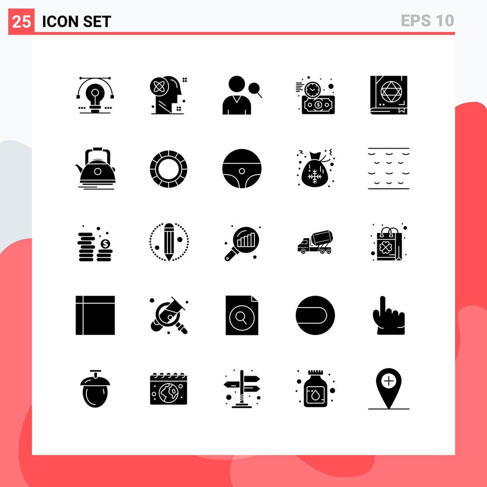 25 Creative Icons Modern Signs and Symbols of book money solution investment user Editable Vector Design Elements