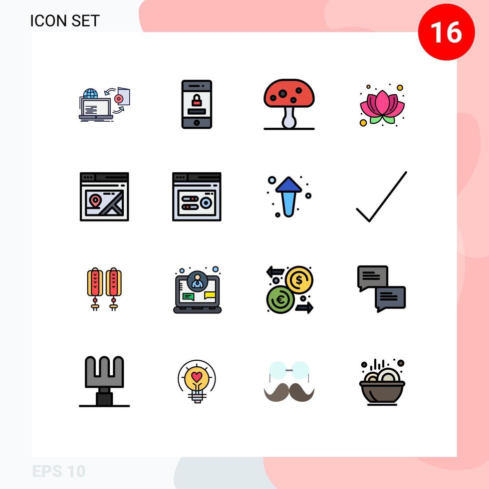 16 Creative Icons Modern Signs and Symbols of page plant technology nature spring Editable Creative Vector Design Elements