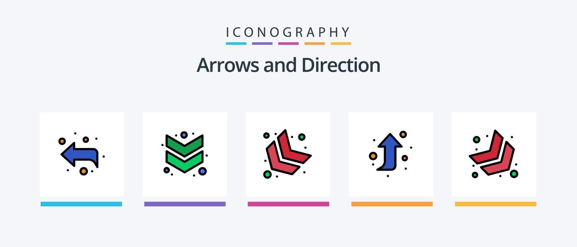 Arrow Line Filled 5 Icon Pack Including . left. right. arrow. Creative Icons Design vector