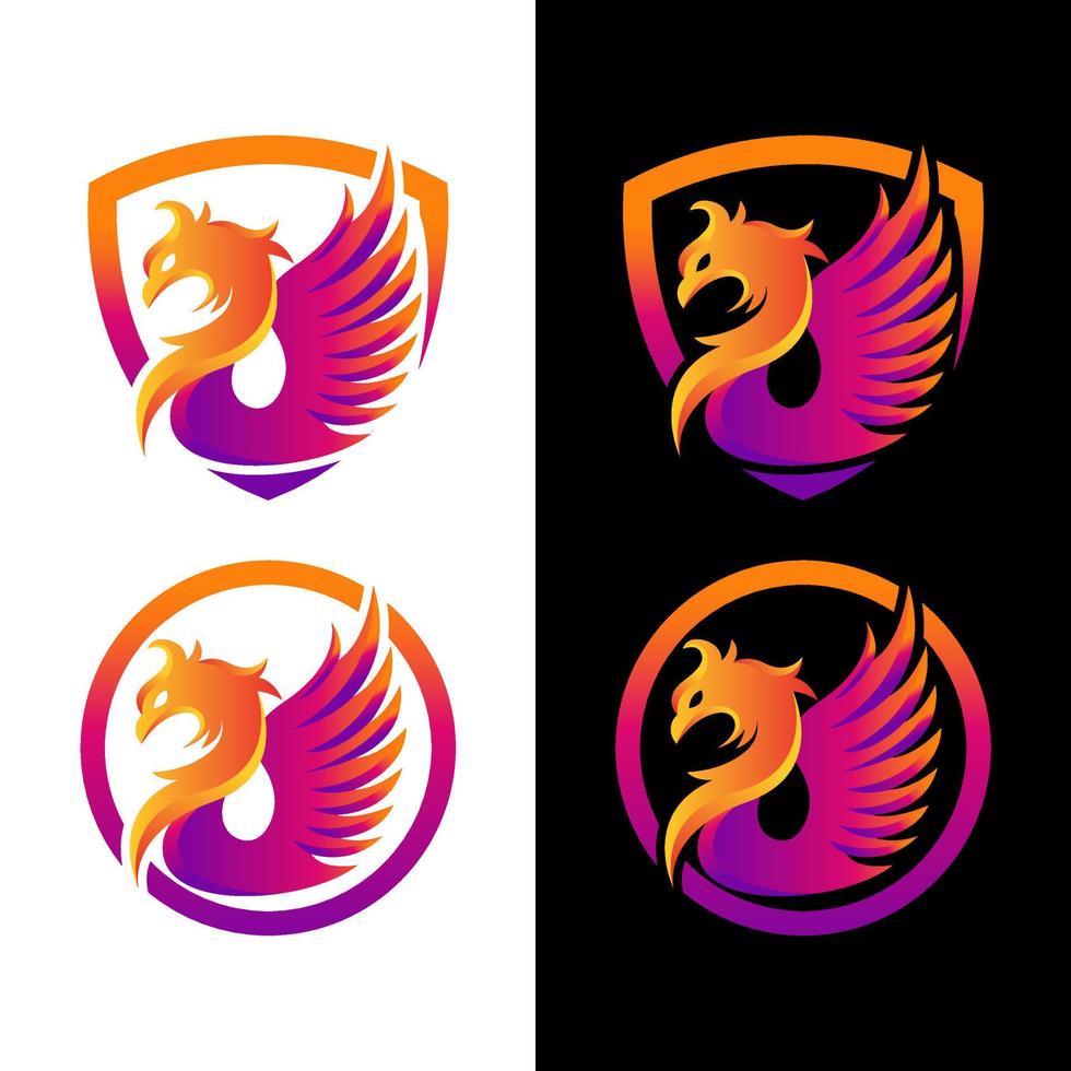 Modern Flaming Phoenix Logo Symbol,Phoenix logo design template. Vector Illustration.EPS 10