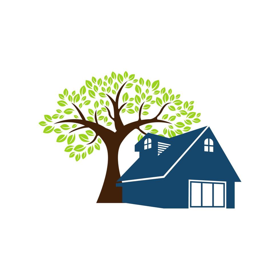 Green Tree Home Logo Template. it's good for symbolize a property or housing business. vector