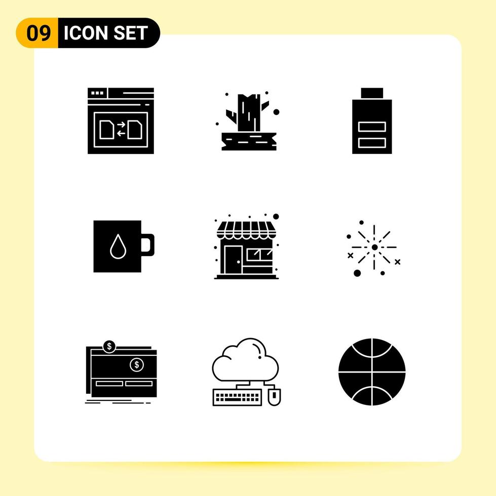 paquete de iconos vectoriales de stock de 9 signos y símbolos de línea para elementos de diseño vectorial editables por el usuario de la cámara de madera de la tienda del mercado vector