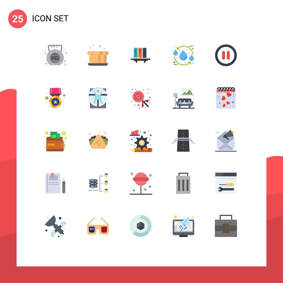 Universal Icon Symbols Group of 25 Modern Flat Colors of ecology drop files storage documents Editable Vector Design Elements