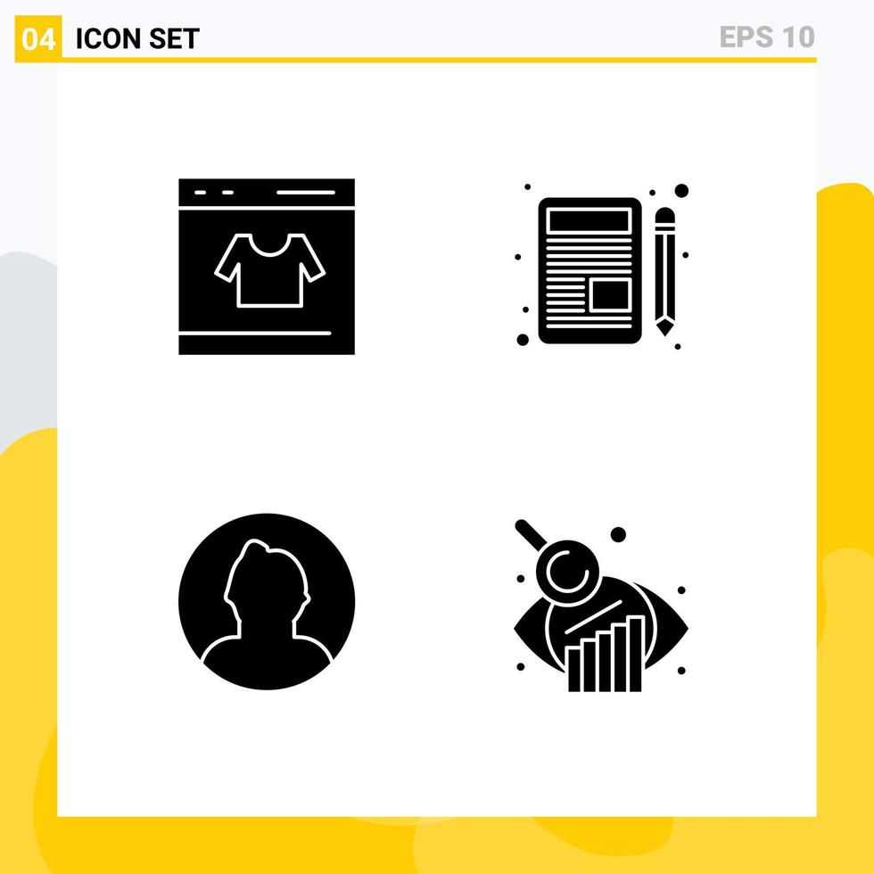Set of Modern UI Icons Symbols Signs for card avatar shop write round Editable Vector Design Elements
