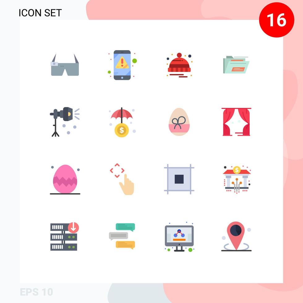 16 iconos creativos signos y símbolos modernos de la carpeta zip fría rar ligera paquete editable de elementos creativos de diseño de vectores