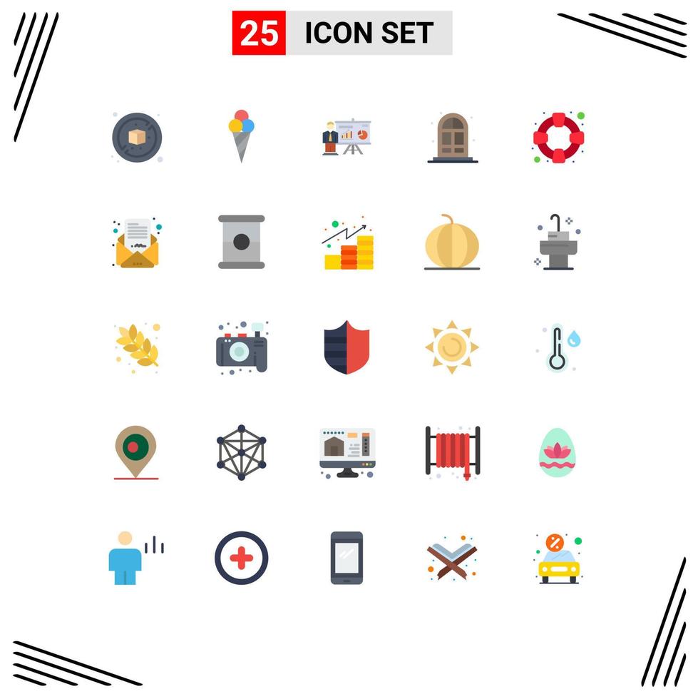 paquete de iconos de vector de stock de 25 signos y símbolos de línea para soporte de correo electrónico puerta de seguridad universitaria elementos de diseño de vector editables