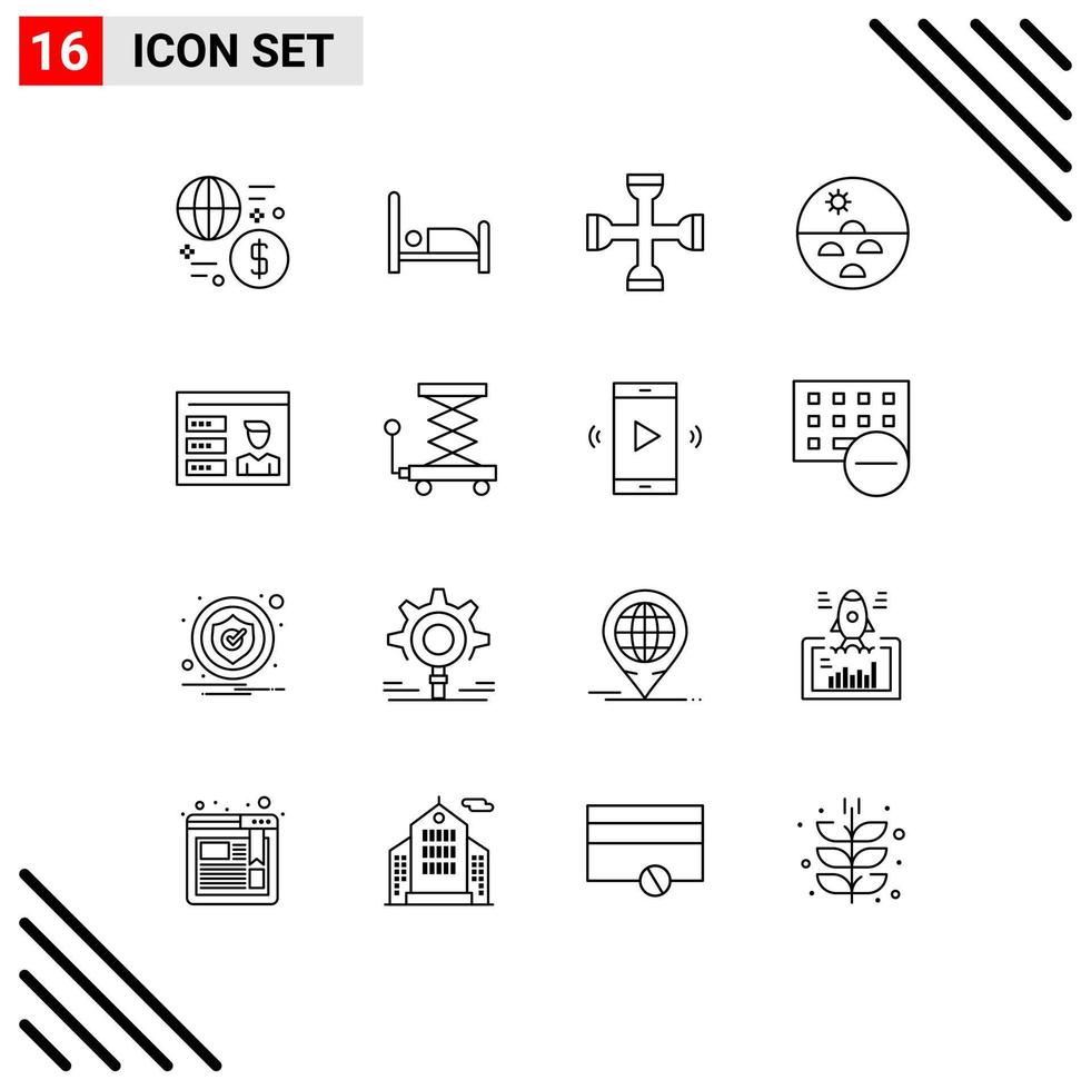 Stock Vector Icon Pack of 16 Line Signs and Symbols for skin skin cross dry skin wrench Editable Vector Design Elements