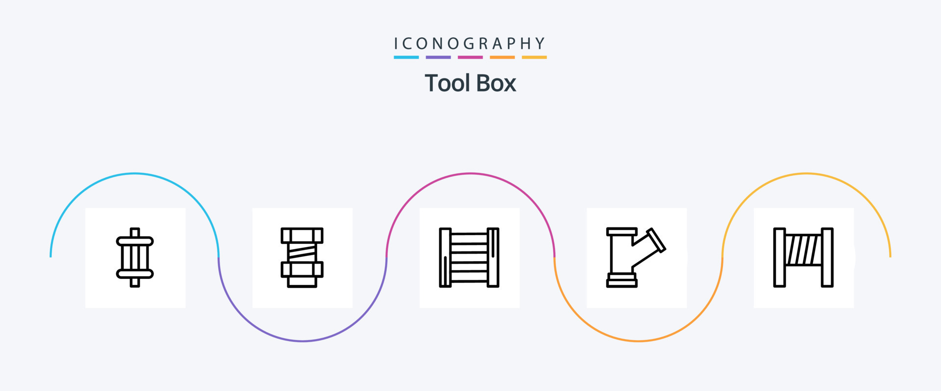 Tools Line 5 Icon Pack Including . tools. ladder. blocker. tools