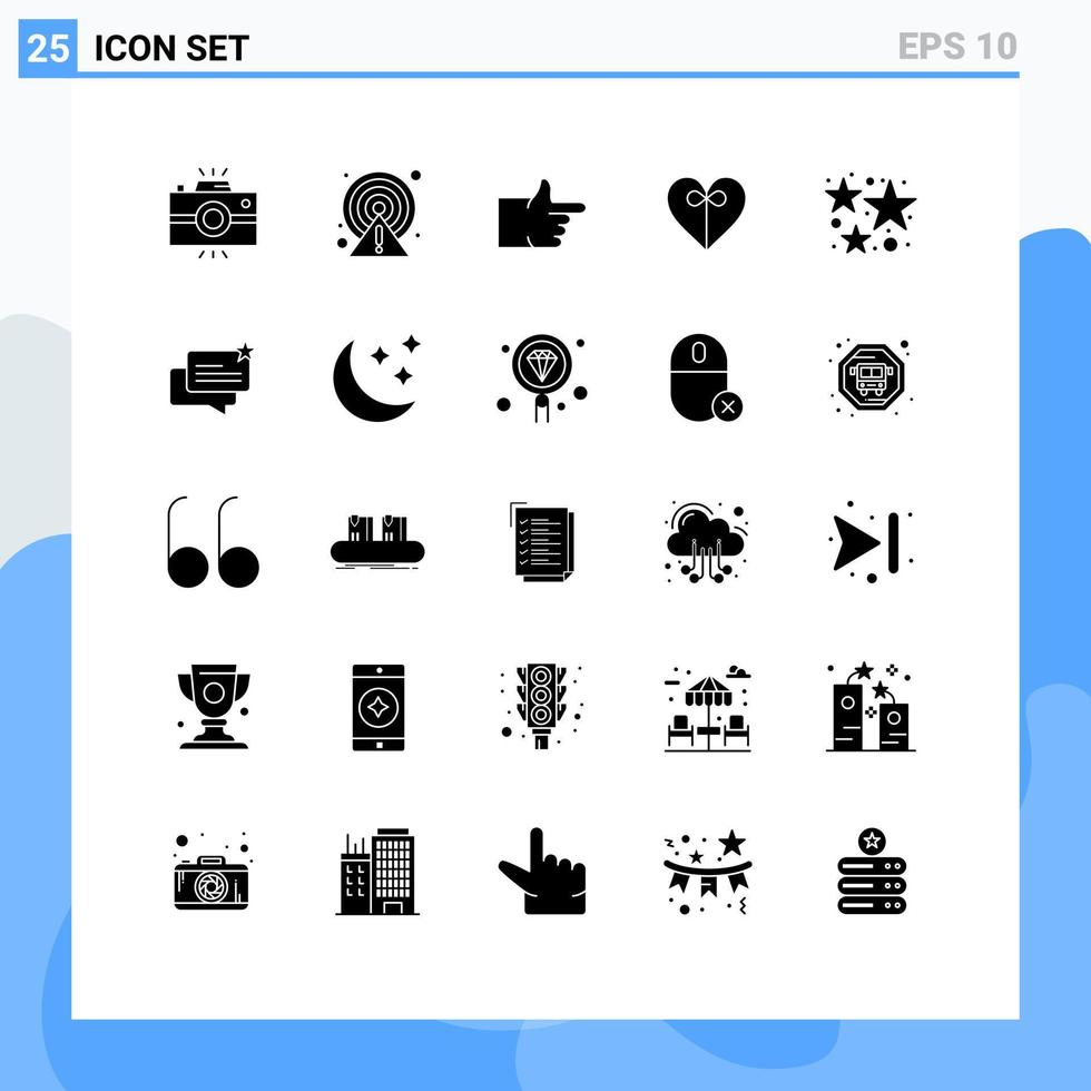 paquete de iconos vectoriales de stock de 25 signos y símbolos de línea para elementos de diseño vectorial editables de corazón de cinta de punto de celebración de fuegos artificiales vector