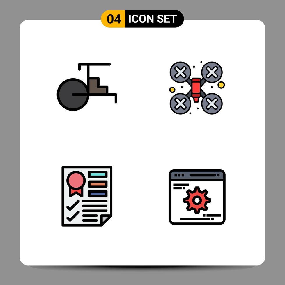 4 Creative Icons Modern Signs and Symbols of china document vehicles drone camera report Editable Vector Design Elements