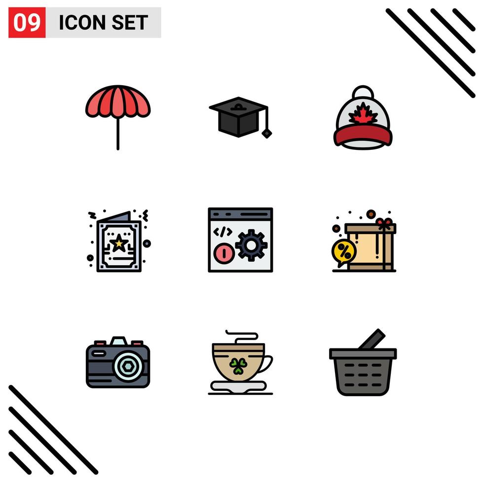 9 Creative Icons Modern Signs and Symbols of develop browser cap xmas christmas Editable Vector Design Elements