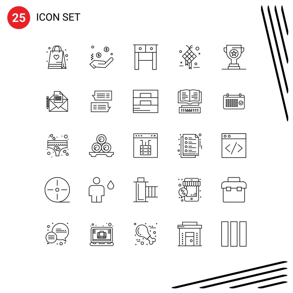 Modern Set of 25 Lines and symbols such as business hanging desk design eid Editable Vector Design Elements