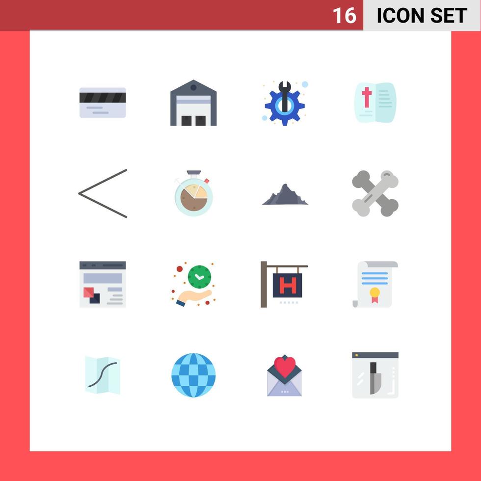 Universal Icon Symbols Group of 16 Modern Flat Colors of left nature maintenance easter book Editable Pack of Creative Vector Design Elements