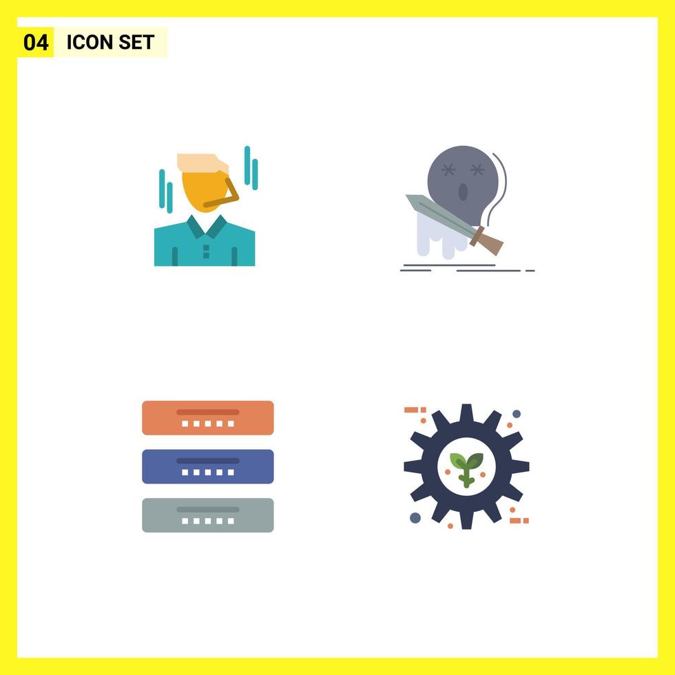 4 Flat Icon concept for Websites Mobile and Apps businessman cabinet man game drawer Editable Vector Design Elements
