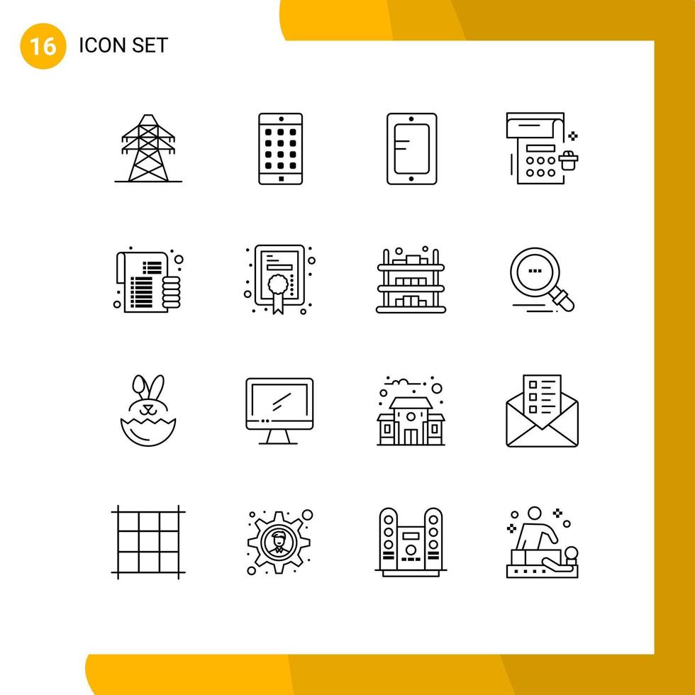 User Interface Pack of 16 Basic Outlines of coins party mobile event calendar Editable Vector Design Elements