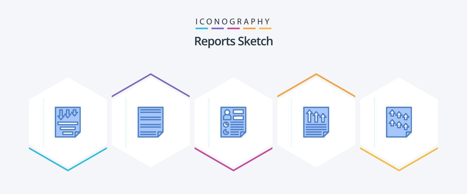 Reports Sketch 25 Blue icon pack including document. arrows. page. report. document vector