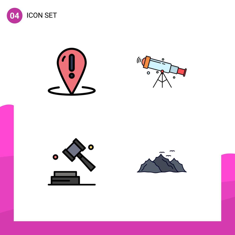 4 Creative Icons Modern Signs and Symbols of help zoom point astronomy copyright Editable Vector Design Elements