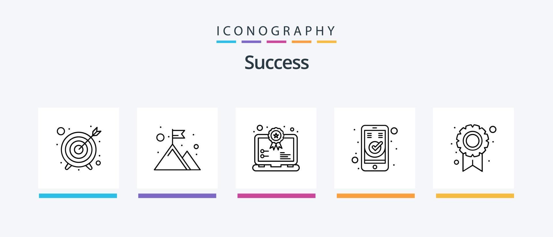 Sucess Line 5 Icon Pack Including tick mark. checked. timer. ok. cogwheel. Creative Icons Design vector