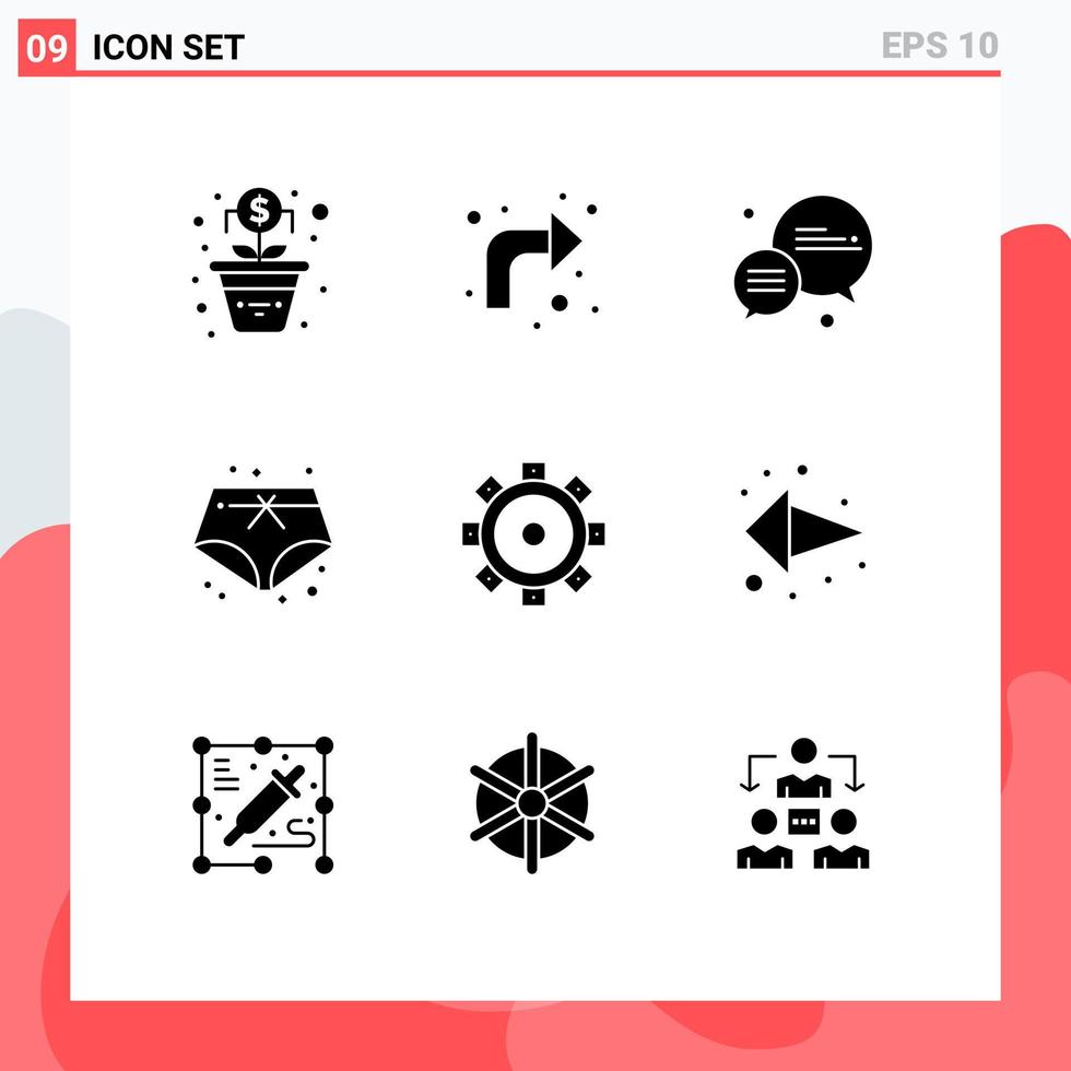 Stock Vector Icon Pack of 9 Line Signs and Symbols for direction setting chat building vacation Editable Vector Design Elements
